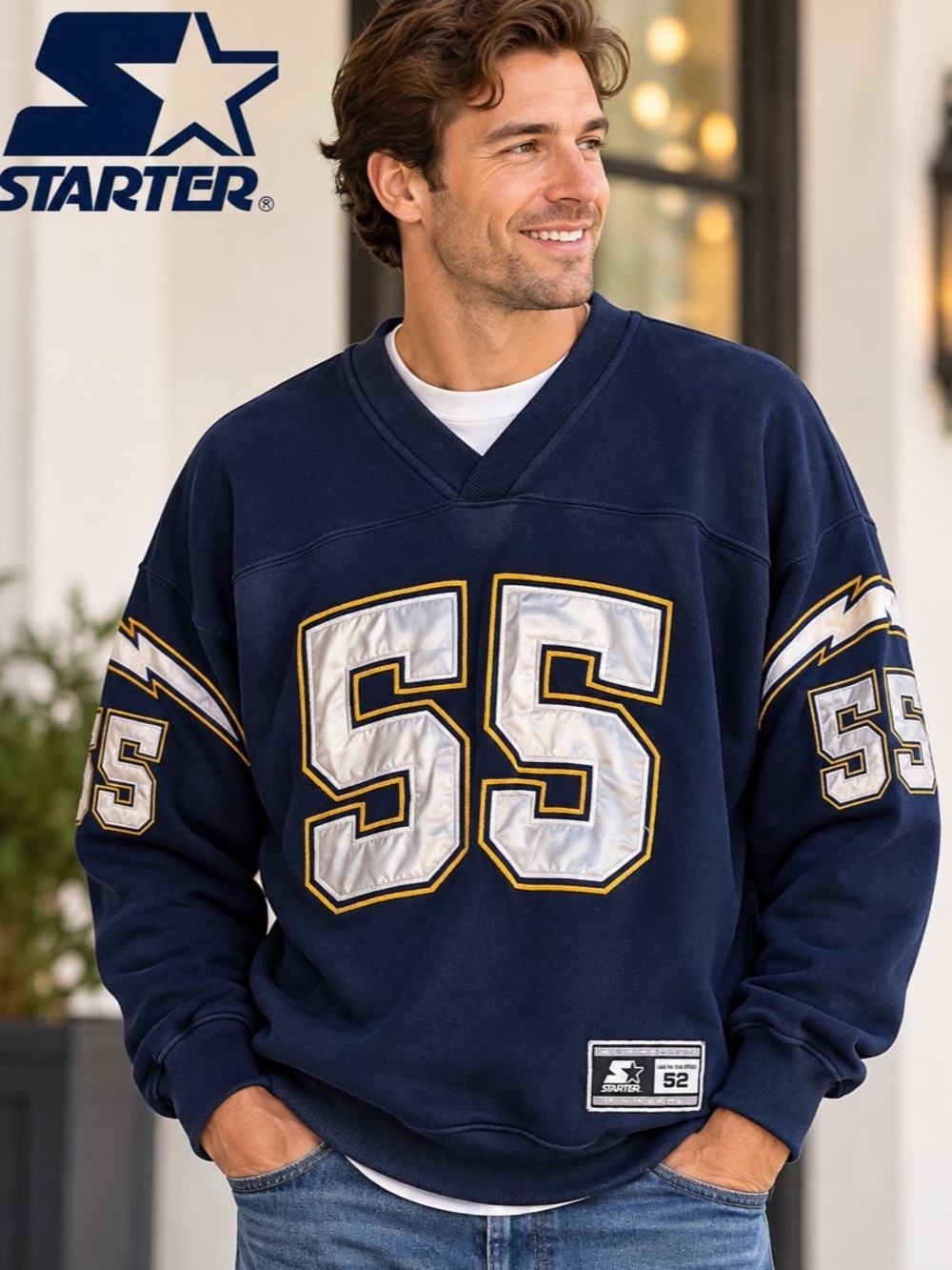 Vintage Starter NFL San Diego Chargers #55 Navy Football Sweatshirt XL